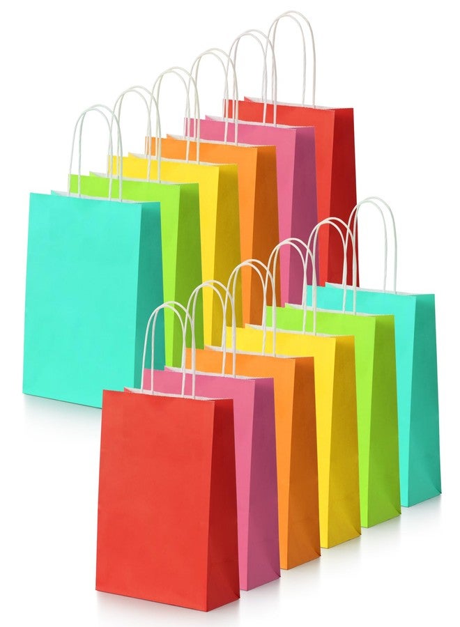 Parmedu Small Paper Gift Bags with Handles - 30 Pack 8.7"x3.5"x7.9" Colorful Party Favor Bags Bulk, Gift Bags for Christmas, Birthdays, Weddings, Festivals, and Parties (6 Colors) - Image 1